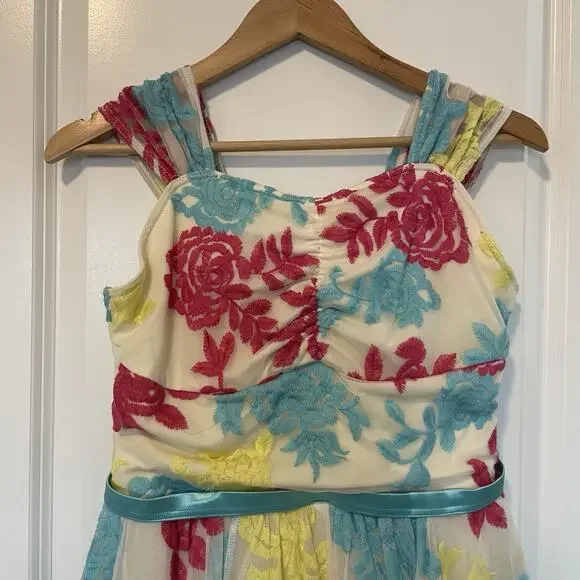 Colorful Dance Recital Dress Prom Homecoming Party Dance Costume Floral Girly - Picture 5 of 13